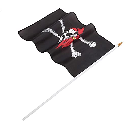 TOSSPER 2 Stücke Halloween Schädel Kreuzknochen Piratenflagge Polyester Home Party Dekoration Furchtsame Flagge von TOSSPER