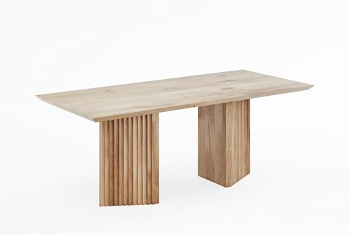 TOTOKO Esstisch/Esszimmertisch aus massivem Eichenholz | Küchentisch L200 x B100 x H76 cm | XXL Holztisch aus Massivholzplatte| Dining Table | Made in EU von TOTOKO
