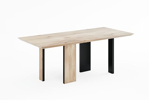 TOTOKO Esstisch/Esszimmertisch aus massivem Eichenholz | Küchentisch L200 x B100 x H76 cm | XXL Holztisch aus Massivholzplatte| Dining Table | Made in EU von TOTOKO