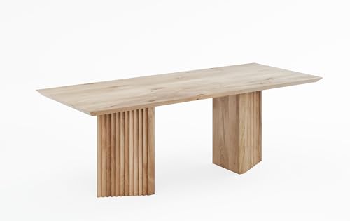 TOTOKO Esstisch/Esszimmertisch aus massivem Eichenholz | Küchentisch L220 x B100 x H76 cm | XXL Holztisch aus Massivholzplatte| Dining Table | Made in EU von TOTOKO
