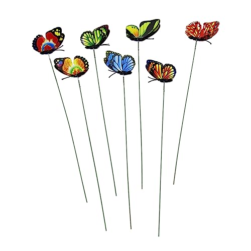 TOYANDONA Garten Schmetterlinge Stangen 3D Schmetterling Stecker Gartenfigur Libellen Stangen Garten Ornamente für Hof Patio Party Dekorationen 12 Stück von TOYANDONA
