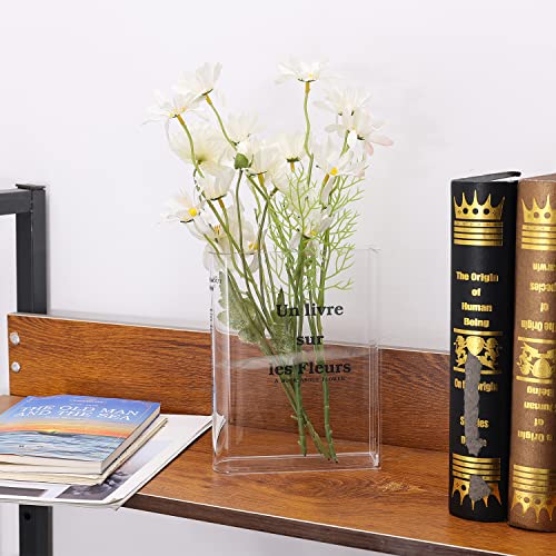 TOYMIS Buchvase für Blumen, Buchförmige Vase Einzigartige Vase in Buchform Ästhetische Blumenvase Dekorativer Bücherregaltisch Acryl-Blumenvase, für Zuhause Schlafzimmer Bürodekoration von TOYMIS