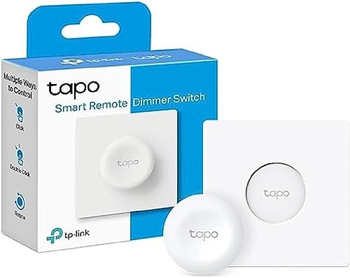 Tapo S200D Smart Remote Dimmer Switch, Smart Button, Benutzerdefinierte Aktionen, Felixible Montage Und Steuerung, Lange Batterielebensdauer. Smart Hub Tapo H100 Erforderlich von Tapo