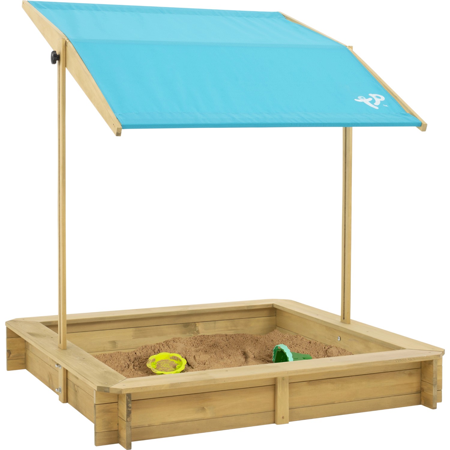 TP Toys Sandkasten mit Sonnendach 117 cm x 117 cm x 117 cm Natur FSC® von TP Toys