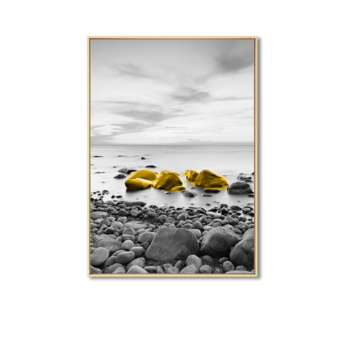 TPFLiving Luxus Poster Leinwand - Gelbe Boote auf grauem Hintergrund - 7 verschiedene Größen - Günstiges 3-er Set OHNE Rahmen - Modell B - 13x18cm von TPFLiving