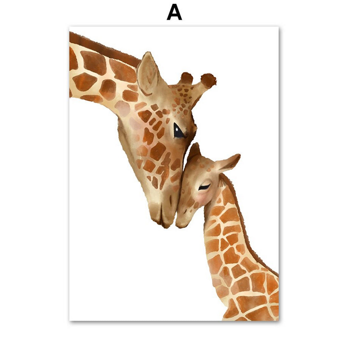 TPFLiving Poster Leinwand / Kinderzimmer Bild - Giraffe, Zebra, Vogel, Regenbogen - / Verschiedene Größen - OHNE Rahmen - Modell A - 20x25cm von TPFLiving
