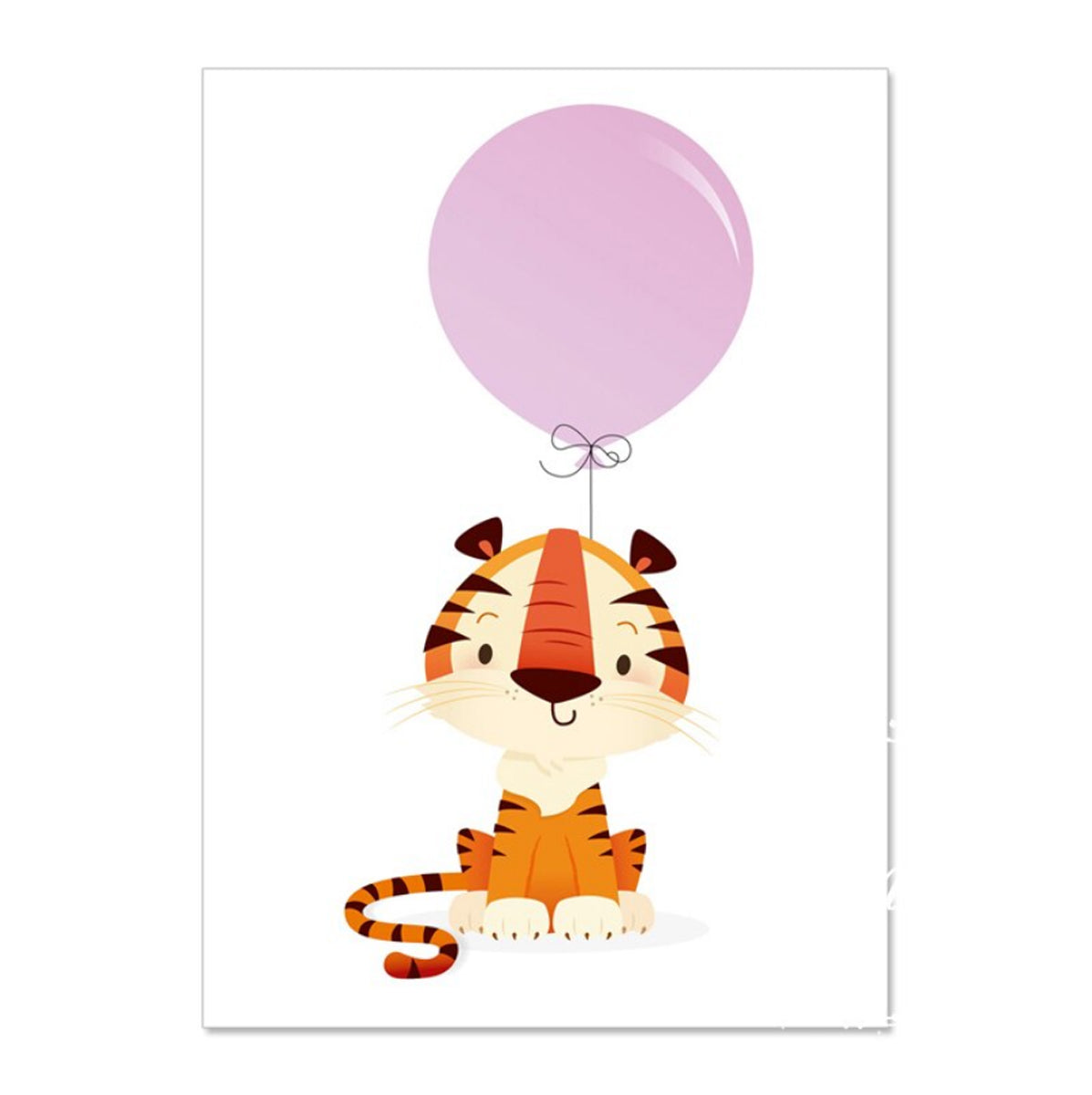 TPFLiving Poster Leinwand / Tiere mit Luftballon, Giraffe, Löwe, Zebra, Hase, Elefant, Panda - / Verschiedene Größen - OHNE Rahmen - Modell TX2105J - 15x20cm von TPFLiving