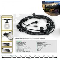 Trade Shop - 10 meter kabel mit 10 lampenfassungen E27 schuko-stecker für gartenlaube cordon - Trade Shop - 10 meter kabel mit 10 lampenfassungen E27 schuko-stecker für gartenlaube cordon - von TRADE SHOP TRAESIO
