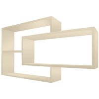 Traummöbel - Wandregal Karo Schweberegal aus Holz Beige - Beige von TRAUMMÖBEL