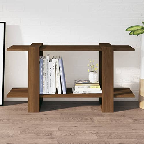 TREISL Bücherregal aus Holz für Bücher, vertikales Regal, Schrank, Raumteiler für Wohnzimmer, Schlafzimmer, Küche, bietet viel Platz, braune Eiche, 100 x 30 x 51 cm von TREISL