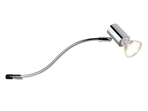 TRIO Beleuchtung LED Badezimmerlampe in Silber Chrom für Spiegelschrank mit schwenkbarem Spot, IP44 von TRIO Beleuchtung