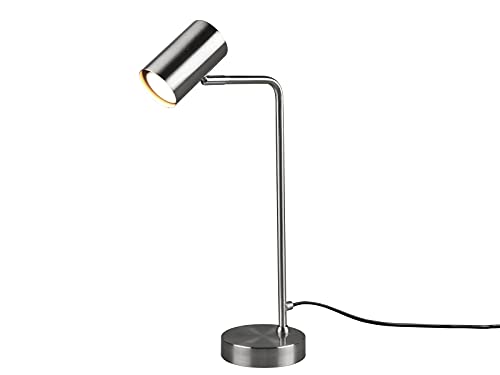 TRIO Beleuchtung LED Schreibtischlampe Metall in Silber matt mit schwenkbarem Spot, Höhe 45 cm von TRIO Beleuchtung