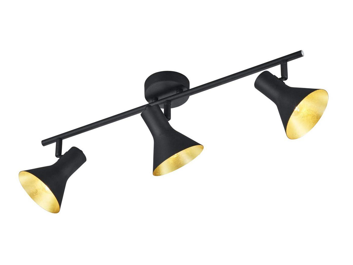 meineWunschleuchte LED Deckenstrahler, Extern dimmbar über Hausinstallation, LED wechselbar, Warmweiß, innen Lampe über-n Esstisch & im Treppenhaus Schwarz Gold, Breite 58cm von meineWunschleuchte