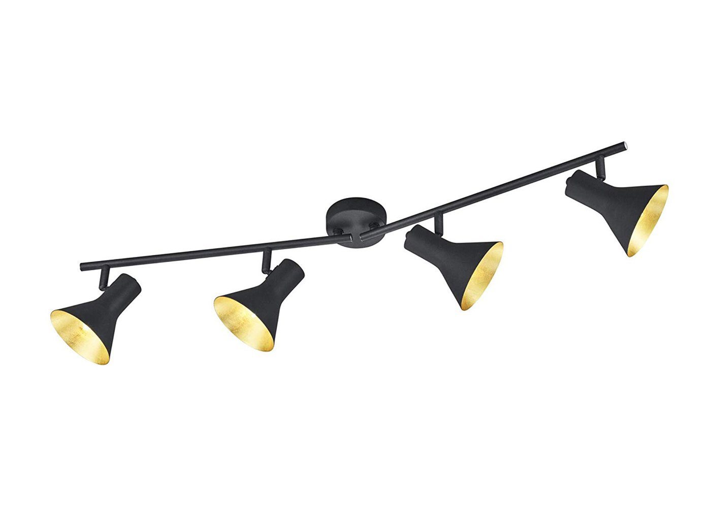 meineWunschleuchte LED Deckenstrahler, Dimmfunktion, LED wechselbar, innen, Lampe über-n Esstisch & im Treppenhaus Schwarz Gold, B: 84,5cm von meineWunschleuchte