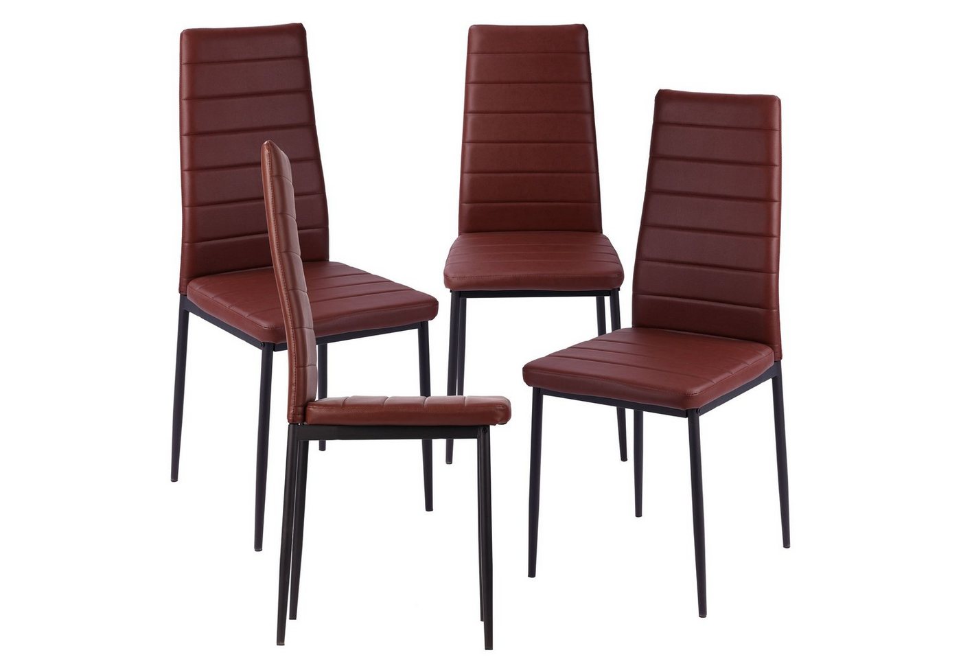 TRISENS Esszimmerstuhl Gabi (2, 4, 6 Stühle nach der Wahl, 4 St), Küchenstuhl mit abgestepptem Bezug in Lederoptik mit Metallbeinen von TRISENS
