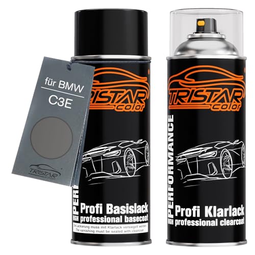TRISTARcolor Autolack Spraydosen Set für BMW C3E Berninagrau Bernsteineffekt Basislack Klarlack Sprühdose 400ml TRISTARcolor Autolack Spraydosen Set für BMW C3E Berninagrau Bernsteineffekt Basislack Klarlack Sprühdose 400ml von TRISTARcolor