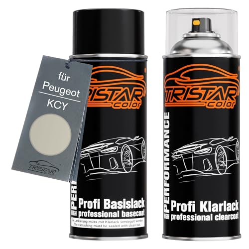 TRISTARcolor Autolack Spraydosen Set für Peugeot KCY Golden White Metallic/Perl Gold Metallic Basislack Klarlack Sprühdose 400ml TRISTARcolor Autolack Spraydosen Set für Peugeot KCY Golden White Metallic/Perl Gold Metallic Basislack Klarlack Sprühdose 400ml von TRISTARcolor