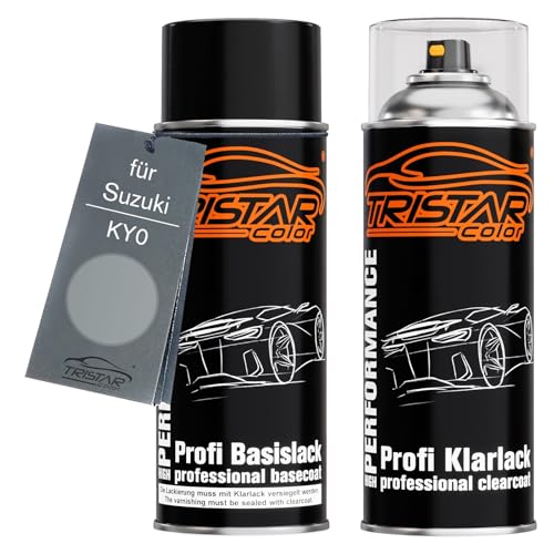 TRISTARcolor Autolack Spraydosen Set für Suzuki KY0 Silver Metallic Basislack Klarlack Sprühdose 400ml TRISTARcolor Autolack Spraydosen Set für Suzuki KY0 Silver Metallic Basislack Klarlack Sprühdose 400ml von TRISTARcolor