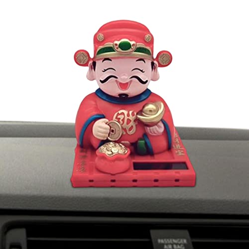 TROONZ Gott des Reichtums Figur, Gott des Reichtums Wackelkopfpuppe, Einladende Fortune-Desktop-Ornamente, chinesische Feng Shui-Dekoration für den Innen-Desktop und das Heimbüro von TROONZ