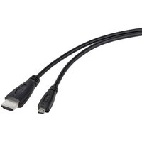 TRU COMPONENTS HDMI-Kabel Raspberry Pi [1x HDMI-Stecker - 1x HDMI-Stecker D Micro] 1.80m Schwarz von TRU Components