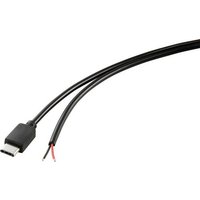 TRU COMPONENTS Strom-Kabel Raspberry Pi [1x USB-C® Stecker - 1x offene Kabelenden] 1.00m Schwarz von TRU Components