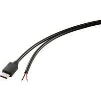 Tru Components - Strom-Kabel Raspberry Pi [1x usb-c® Stecker - 1x offene Kabelenden] 1.00 m Schwarz von TRU Components