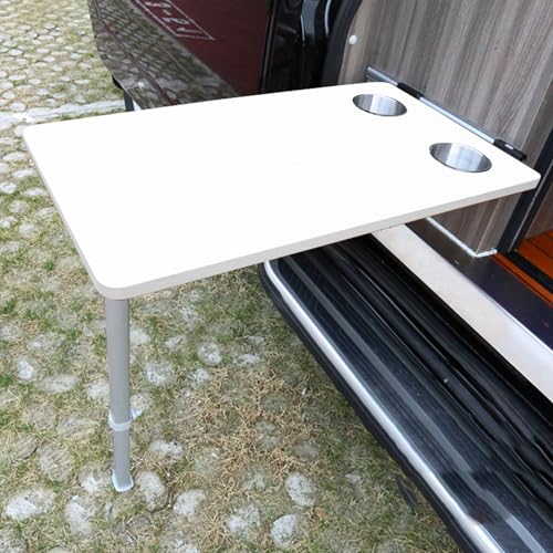 TRUNXUCL Wandklapptisch Wohnmobil Tisch mit Höhenverstellbaren Tischbeinen, Klapptisch Wand, Schwimmender Wandtisch für Wohnmobilanhänger (Color : Wit) von TRUNXUCL