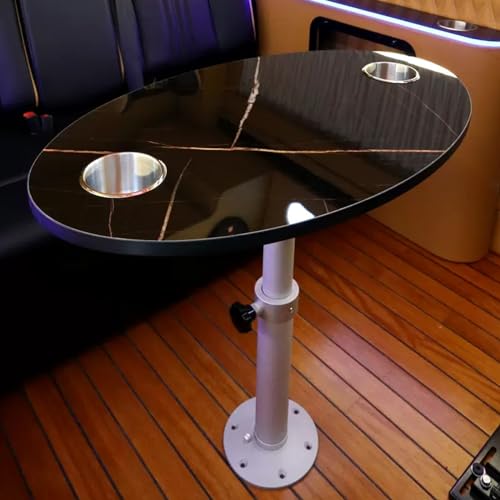 Wohnmobil Tisch für Wohnwagen und Wohnmobile mit Einstellbarer Höhe, Abnehmbarer Picknicktisch für Wohnmobile mit Tischhalterung aus Aluminium, Arbeitstisch für MPV, Wohnwagen, Boot, Yacht ( Color : R von TRUNXUCL