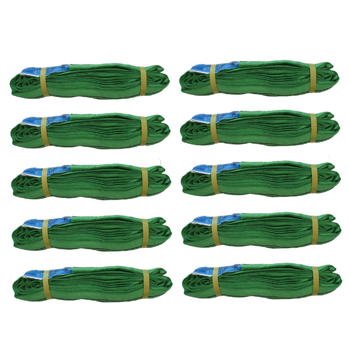 TRUTZHOLM 10x Rundschlinge 2000 kg 2 to grün 3 m Umfang Hebeband Hebeschlinge Hebeband (Set, 10-tlg), Oberflächenschonend von TRUTZHOLM