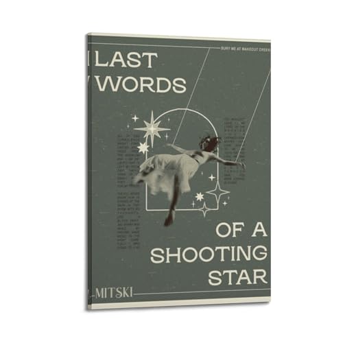 TRXU Mitski Poster mit Aufschrift "Last Words Of A Shooting Star", Albumcover, Musikposter für Schlafzimmer, ästhetisches Poster, dekorative Malerei, Leinwand, Wandkunst, Wohnzimmer, Poster, von TRXU