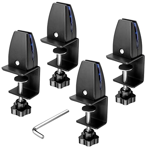 TSSS 4 teilige Schreibtisch Trennwand klemme, Klemmhalter aus Acryl-Kunststoff, Schreibtisch Trennwand Clip, Abnehmbar Schutzwand mit Verstellbarer C-Klemmenbasis für Sicherheit und Datenschutz von TSSS