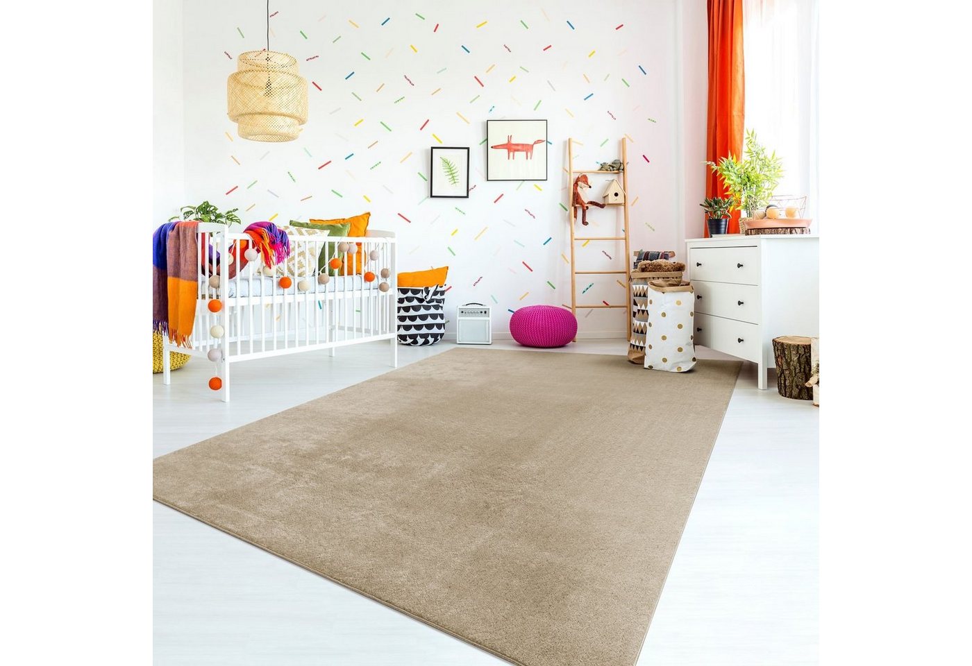 Kinderteppich Teppich Kinderzimmer Waschbarer Rutschfester Kinderteppich, TT Home, Läufer, Höhe: 14 mm von TT Home