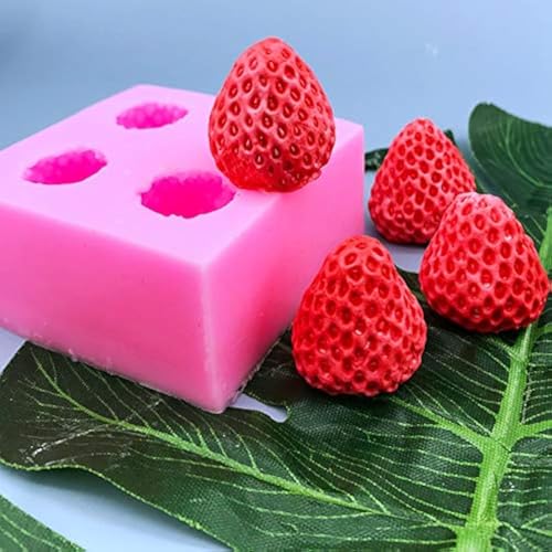 3D-Erdbeer-Silikon-Kerzenform, Erdbeere, Himbeere und Heidelbeere, Fondant, Seife, Kerze, Maulbeerwachs, Schmelzformen 3D-Erdbeer-Silikon-Kerzenform, Erdbeere, Himbeere und Heidelbeere, Fondant, Seife, Kerze, Maulbeerwachs, Schmelzformen von TUKE
