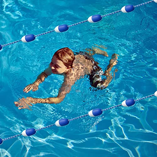 TUOYIBO Sicherheitstrennseil und Schwimmer-Sets für Schwimmbäder, Schwimmleinen, Sicherheitstrennboje, für Untiefen, Hindernisse/gefährliche Bereiche (Größe: 7 m/23 ft) von TUOYIBO