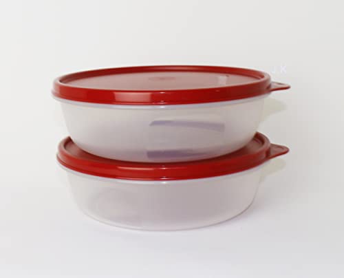 TUPPERWARE Hitparade 2X 1L Transparent Rot Vorratsdose, Kühlschrank + Kugelschreiber von Tupperware