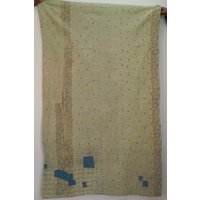 Baby Kantha Bestickte Handgemachte Patchwork Farbe Arbeit Vintage Kinder Handarbeit Überwurf Wendedecke Baumwolle Quilt von Tagayi