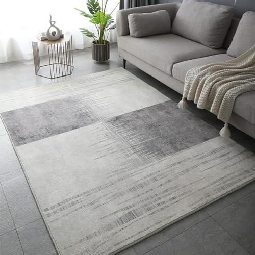 Taidianolp Teppich Wohnzimmer Deko,Gray,160 x 230 cm,Grau Neutrale Farben Abstrakte Designs Moderne Muster von Taidianolp