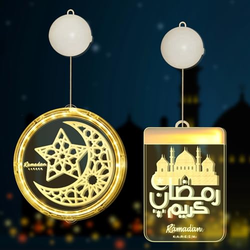 TaimeiMao Eid Ramadan Dekorative Fee Licht,Mond und Stern Islam Mubarak Dekoration,LED Muslim Ramadan Lichter,Eid Mubarak Nachtlicht,Islamische Muslimische Party Hintergrund Wand Neuheit Lichter von TaimeiMao