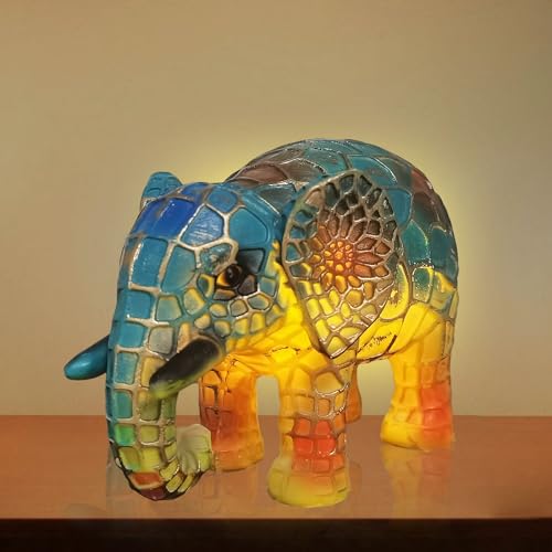 TaimeiMao Elefant Tierlampe, Tier Tischlampe, Harz Nachtlicht, Lampe Elefant, Nachtlichter für Kinderzimmer, Elefanten Deko, für Schlafzimmer, Büro und Babyzimmer Dekoration von TaimeiMao