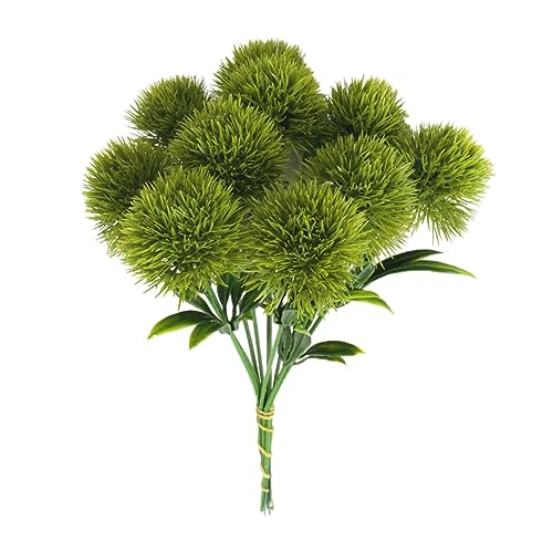 Tainrunse Künstlicher Löwenzahnstrauß, Pflegeleichte Blumen, simulierte Blumenkugel, 10 naturgetreue Bündel für Heim- und Hoteldekoration, hochwertige Seide mit Grün von Tainrunse