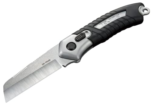 Tajima Klappmesser 185/68 mm (Messer mit Sicherheitsverriegelung, robust, extrascharfe gehärtete Klinge, gummierter, leicht gebogener Griff mit Halteöse) DK-FKSD-EUR von Tajima