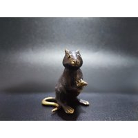 Antike Maus Ratte Bronze, Figur, Mit Baby, Wohndekor, Geschenk von TaksuGalleryUbud