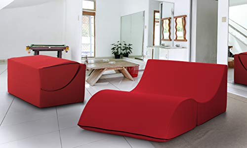 Talamo Italia - Annabella Klappbett, Hocker, der in ein Doppelbett umgewandelt werden kann, Chaiselongue aus Öko-Leder, 100 % Made in Italy, 100 x 200 x 70 cm, Rot Talamo Italia - Annabella Klappbett, Hocker, der in ein Doppelbett umgewandelt werden kann, Chaiselongue aus Öko-Leder, 100 % Made in Italy, 100 x 200 x 70 cm, Rot von Talamo Italia