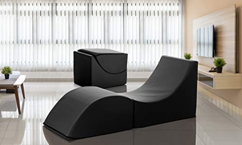 Talamo Italia - Klappbett Andreina, Pouf umwandelbar in ein Einzelbett, Chaiselongue aus Öko-Leder, 100 % Made in Italy, 130 x 50 x 50 cm, Schwarz Talamo Italia - Klappbett Andreina, Pouf umwandelbar in ein Einzelbett, Chaiselongue aus Öko-Leder, 100 % Made in Italy, 130 x 50 x 50 cm, Schwarz von Talamo Italia
