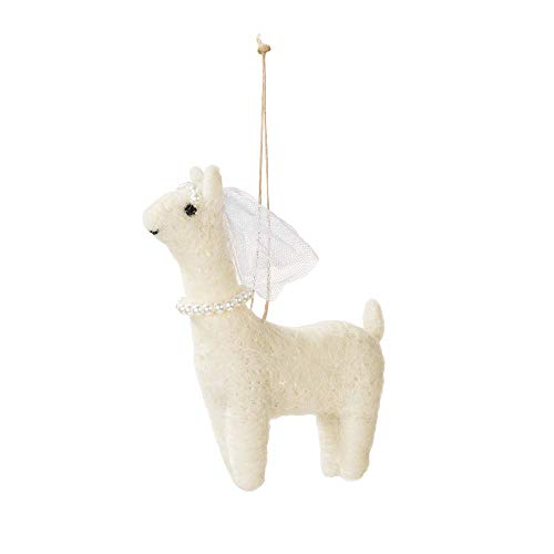 Talking Tables WHT-WEDLLAMAS-MRS Modern Romance Bride Llama Felt Decoration, Papier, Mehrfarbig von Talking Tables