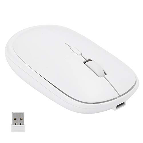Drahtlose Maus, Tragbare Wiederaufladbare USB-Mäuse mit 1600 DPI/4 Tasten/500 MAh Batterie-/Zyklusladung für Notebooks (Weiss) von Tangxi