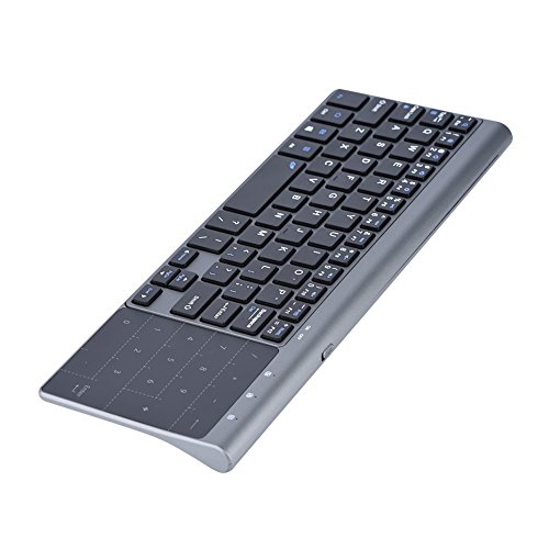 Drahtlose Tastatur mit TouchPad, Schlanke, Ergonomische 2,4-G-Laptoptastatur - 1200 DPI Akku-TV-TouchPad-Tastatur für Notebook, Computer, TV-Box von Tangxi