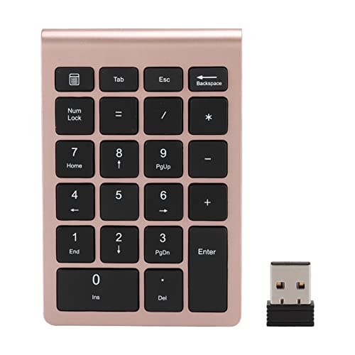 Tangxi RF304 Wireless Numeric Keypad, 22 Keys Keypad, USB 2.4G Receiver, fürXP, für, für Vista, für7/8/10 (Roségold) von Tangxi