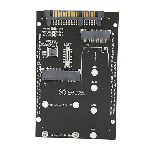 Tangxi SATA M.2 Festplattenadapterkarte SATA M.2 + MSATA zu SATA PCB Riser Card M.2 zu SATA Konverteradapter für M.2 Module in 2280, 2260, 2242 und 2230 von Tangxi