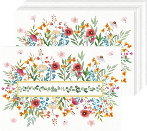 Tarklanda Floral Papier Platzsets 50 Stück Blumen Papier Tischsets Blume Einweg Platzsets 40x28 cm Papiertischsets Frühlings Sommer Deko für Esstisch, Hochzeit, Party von Tarklanda